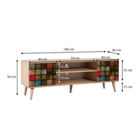 TV Stand ANKARA Natur Multi - Modern and Striking Design