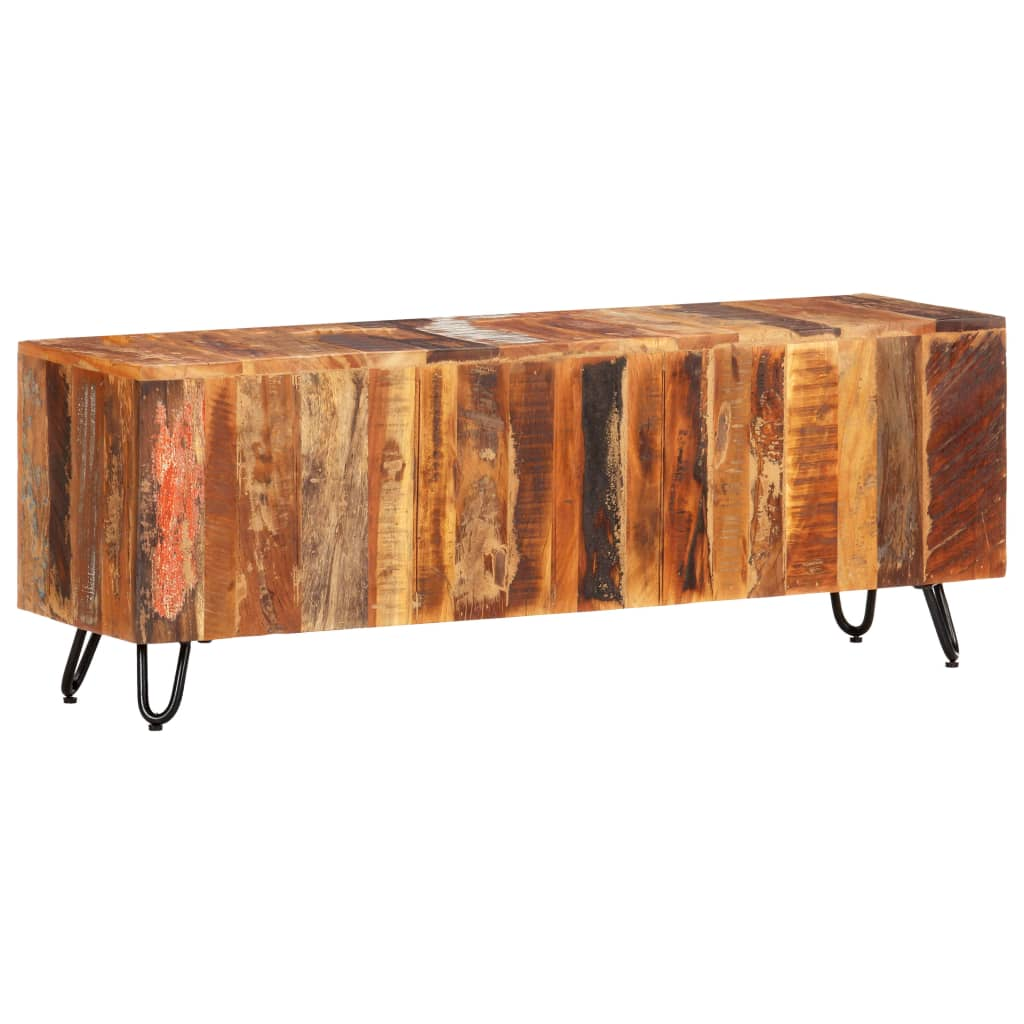 TV Cabinet 110x30x40 cm Solid Wood Reclaimed - Vintage Charm, Handmade, Eco-Friendly Furniture