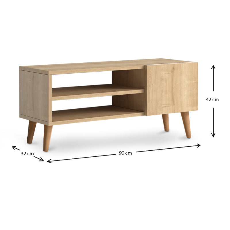 TV Stand CASSANDRA Oak - High Quality Melamine Oak TV Stand