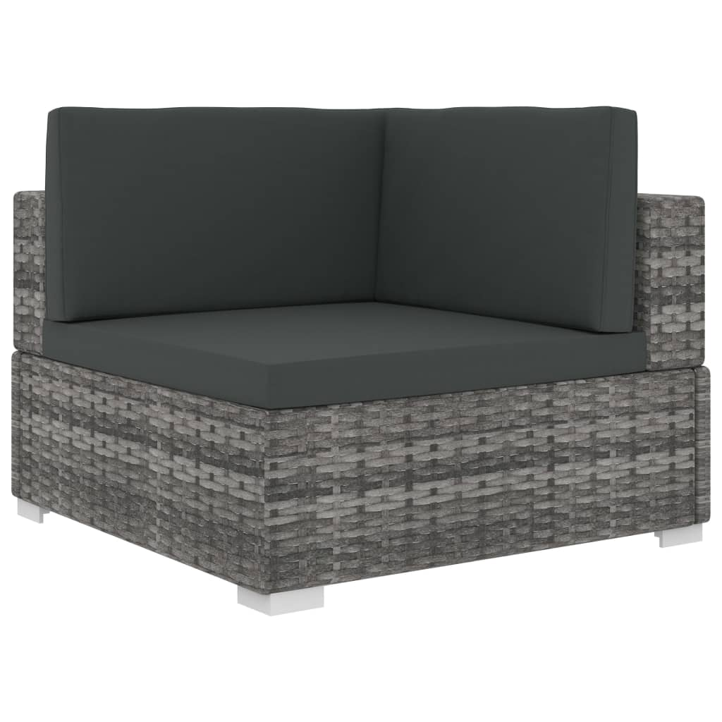 6 Piece Garden Lounge Set with Cushions Poly Rattan Grey - Stylish and Functional