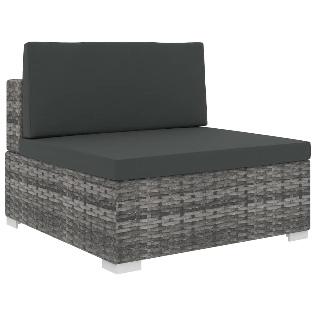 6 Piece Garden Lounge Set with Cushions Poly Rattan Grey - Stylish and Functional