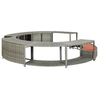 vidaXL Hot Tub Surround Grey Poly Rattan - Stylish and Functional Spa Accessory