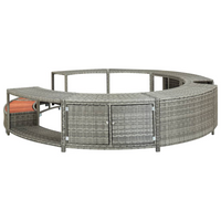 vidaXL Hot Tub Surround Grey Poly Rattan - Stylish and Functional Spa Accessory