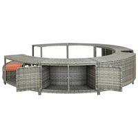 vidaXL Hot Tub Surround Grey Poly Rattan - Stylish and Functional Spa Accessory