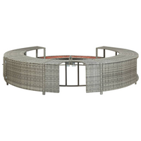 vidaXL Hot Tub Surround Grey Poly Rattan - Stylish and Functional Spa Accessory