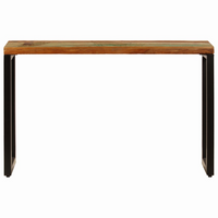 Console Table 120x35x76 cm - Solid Reclaimed Wood and Steel