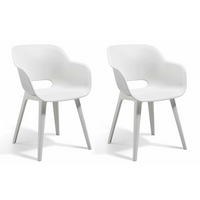 Keter Outdoor Chairs Akola 2 pcs White - Durable and Stylish Garden Furniture