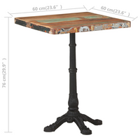 Bistro Table - Solid Reclaimed Wood - 60x60x76 cm