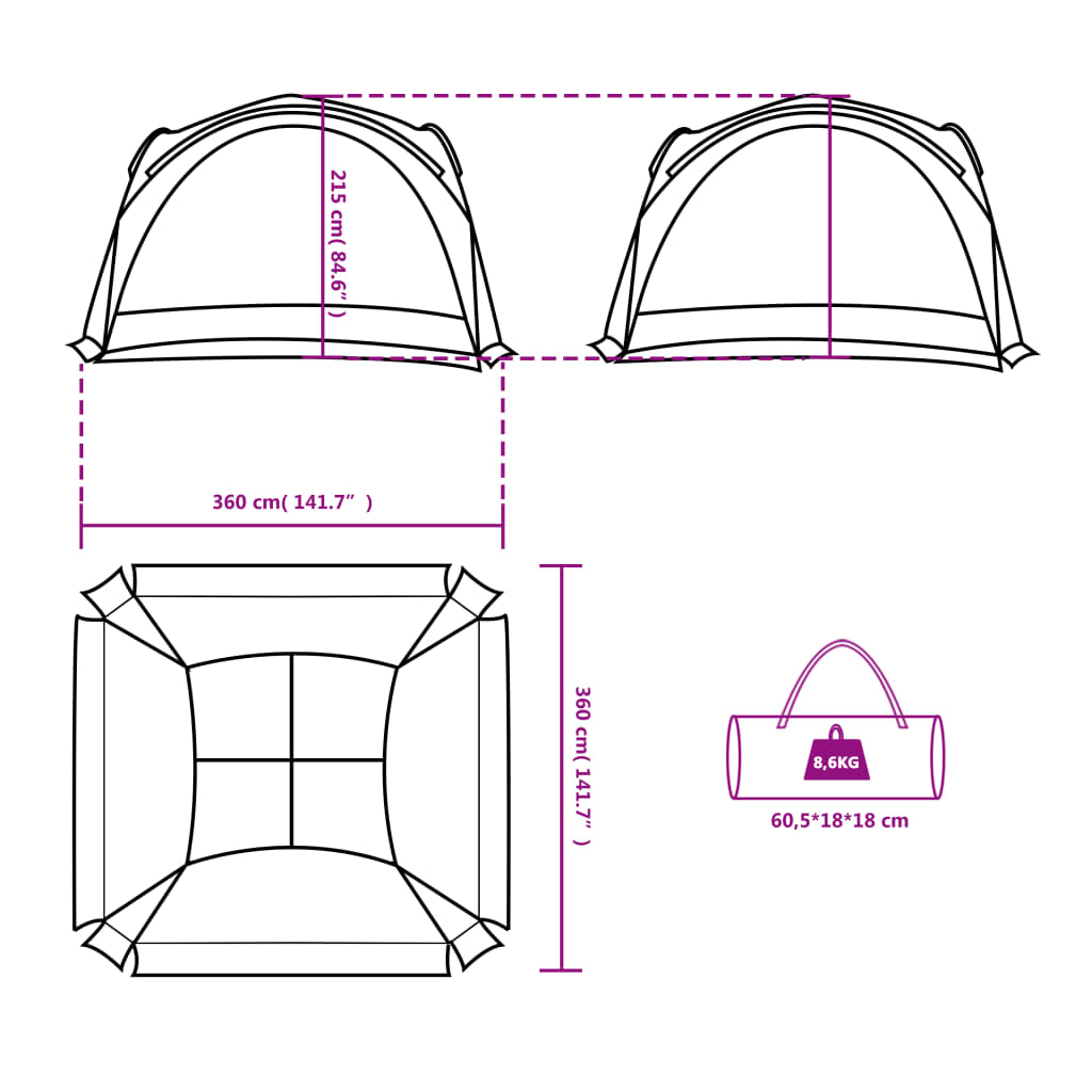 vidaXL Party Tent Blue Waterproof - Outdoor Event Shelter