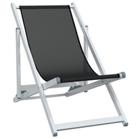 Folding Beach Chairs 2 pcs Black Aluminium and Textilene - Relax in Style