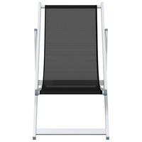 Folding Beach Chairs 2 pcs Black Aluminium and Textilene - Relax in Style