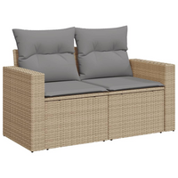 10 Piece Garden Sofa Set with Cushions Beige Poly Rattan - Create a Stylish and Comfortable Outdoor Space