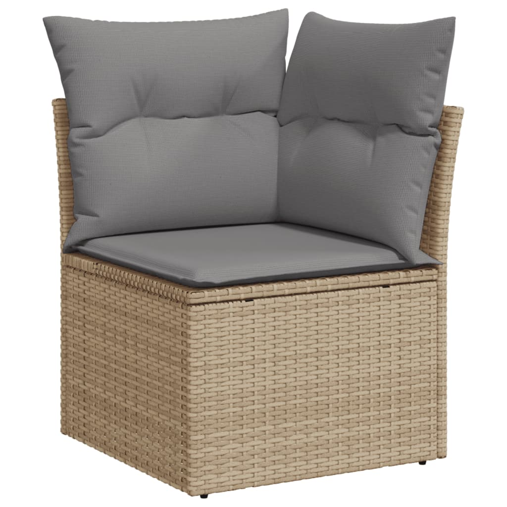 10 Piece Garden Sofa Set with Cushions Beige Poly Rattan - Create a Stylish and Comfortable Outdoor Space