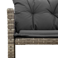 Garden Sofa with Table and Cushions | L-Shaped Grey Poly Rattan