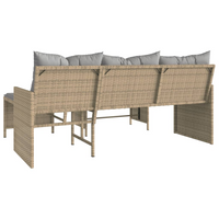 Garden Sofa with Table and Cushions - L-Shaped Mix Beige Poly Rattan | Durable, Comfortable, and Stylish Outdoor Furniture