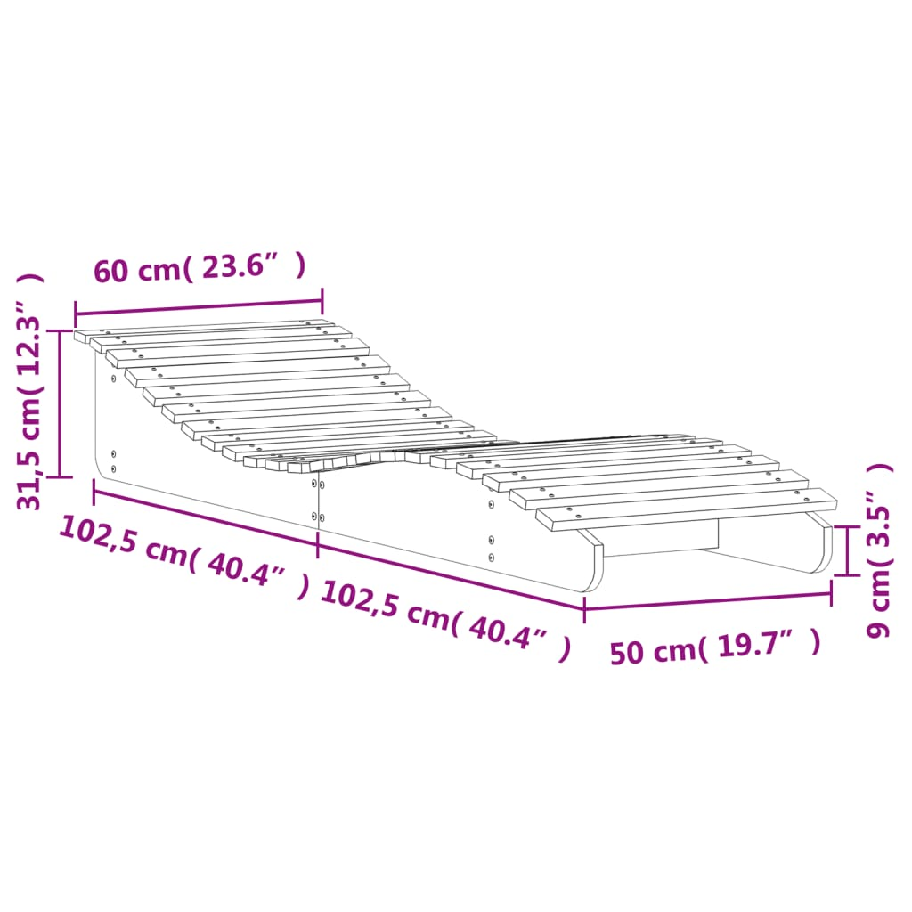 Sun Loungers 2 pcs 205x60x31.5 cm Solid Wood Pine