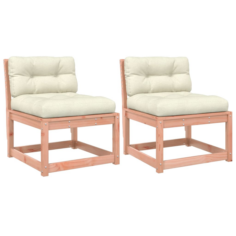 Garden Sofas with Cushions 2pcs - Solid Wood Douglas | Outdoor Furniture