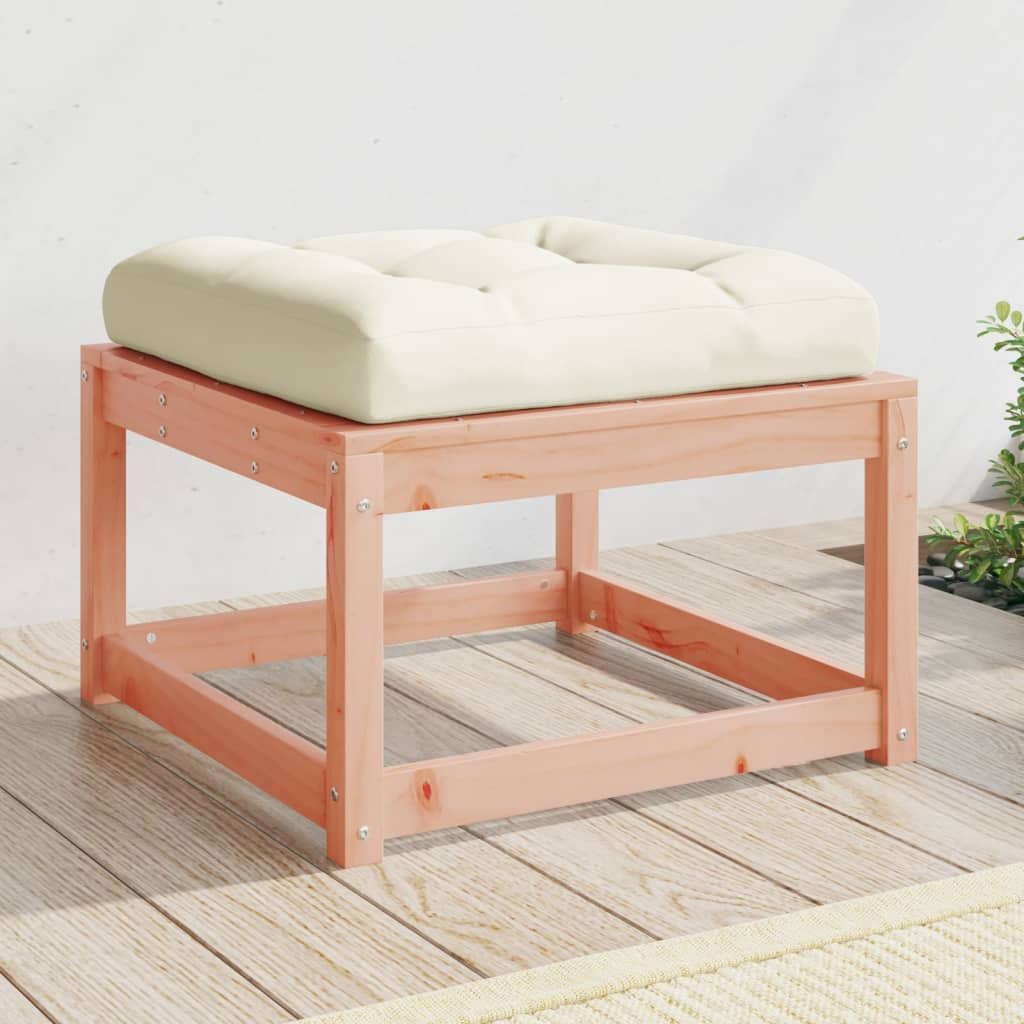 Garden Footstool with Cushions - Solid Wood Douglas, Versatile Usage, Slatted Design, Modular, Weatherproof Cover