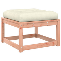 Garden Footstool with Cushions - Solid Wood Douglas, Versatile Usage, Slatted Design, Modular, Weatherproof Cover