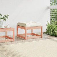 Garden Footstool with Cushions - Solid Wood Douglas, Versatile Usage, Slatted Design, Modular, Weatherproof Cover