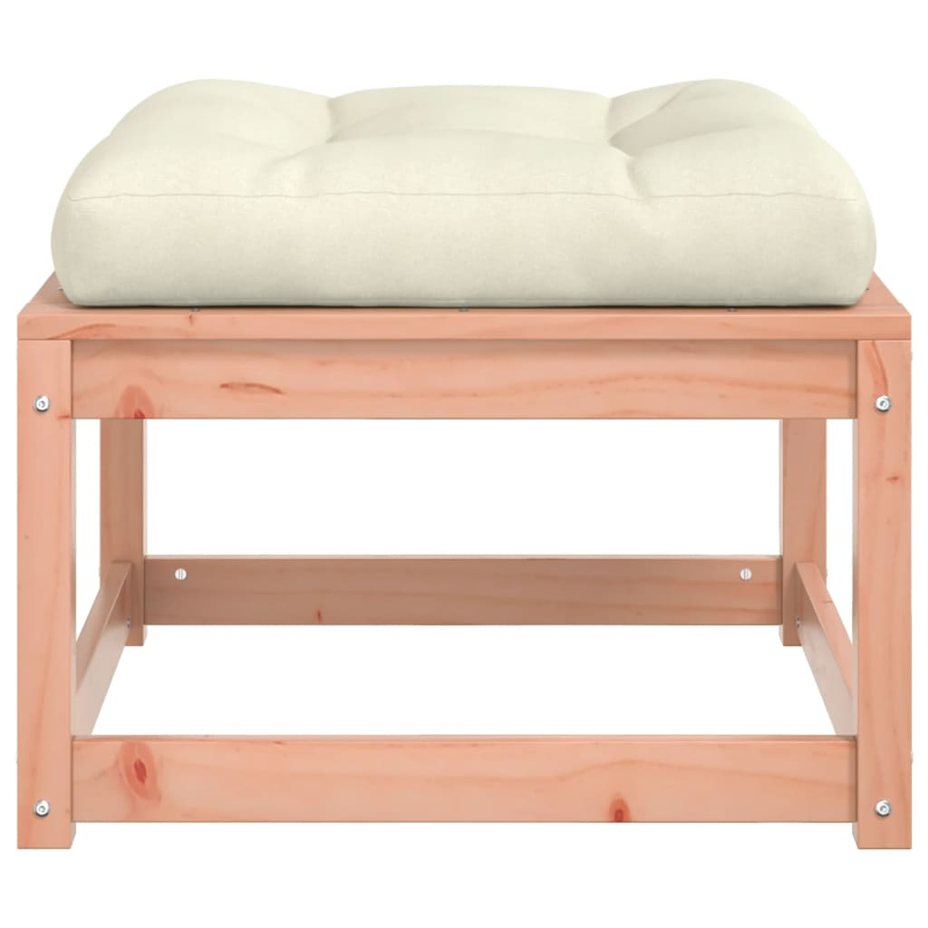 Garden Footstool with Cushions - Solid Wood Douglas, Versatile Usage, Slatted Design, Modular, Weatherproof Cover