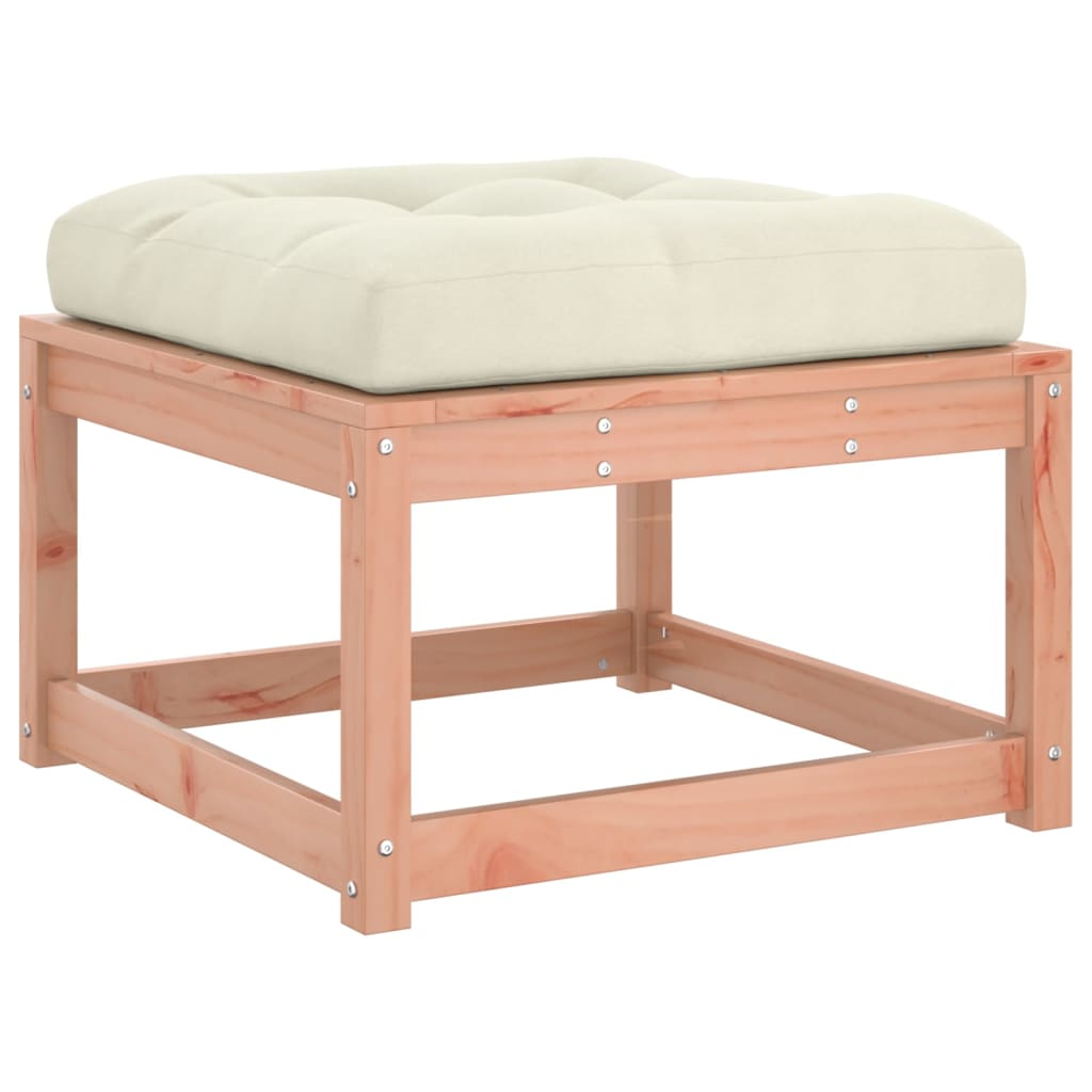 Garden Footstool with Cushions - Solid Wood Douglas, Versatile Usage, Slatted Design, Modular, Weatherproof Cover