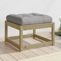 Garden Footstool with Cushions | Impregnated Wood Pine