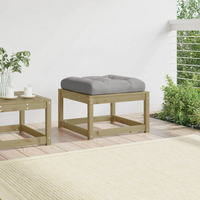 Garden Footstool with Cushions | Impregnated Wood Pine