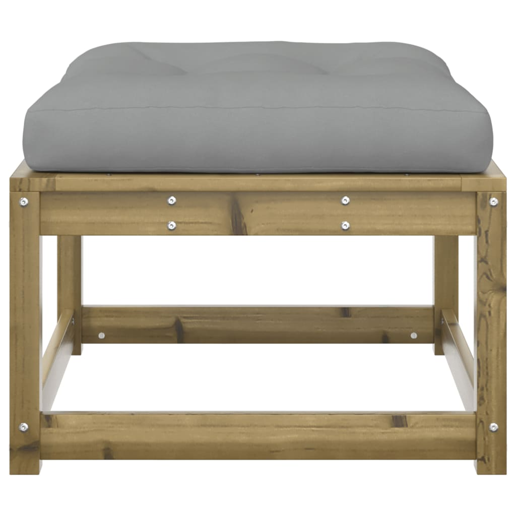 Garden Footstool with Cushions | Impregnated Wood Pine