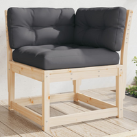 Garden Sofa Corner with Cushions 73x73x78 cm - Solid Wood Pine