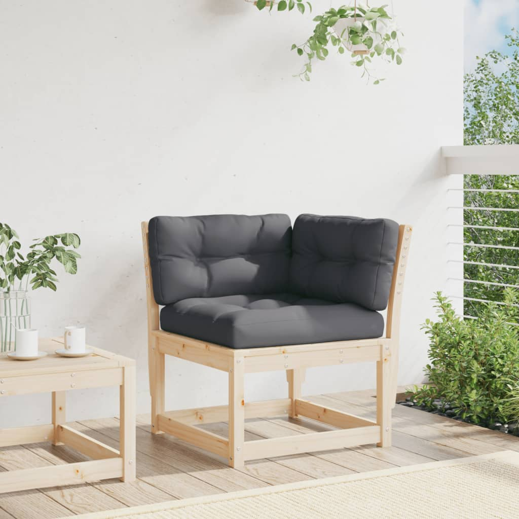 Garden Sofa Corner with Cushions 73x73x78 cm - Solid Wood Pine