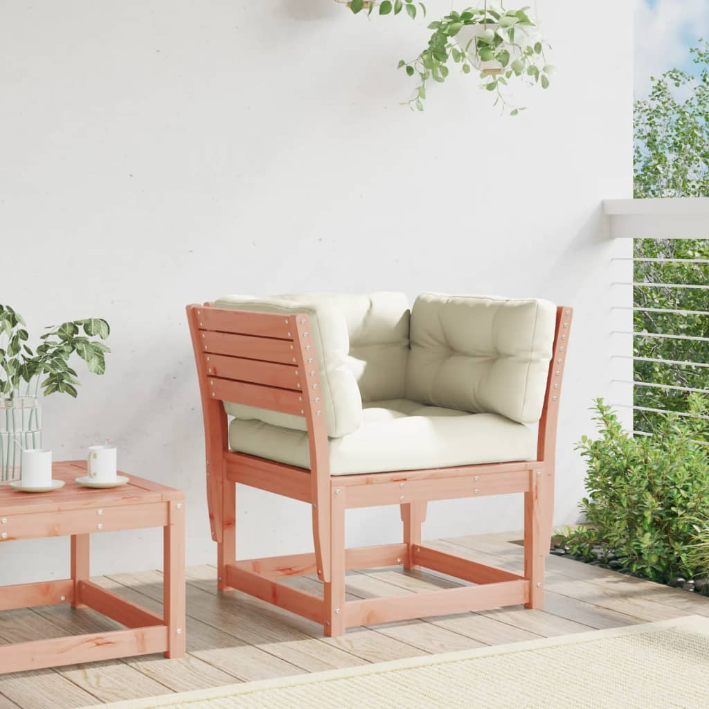 Garden Sofa Armrest with Cushions | Solid Wood Douglas