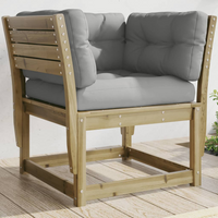 Garden Sofa Armrest with Cushions | Impregnated Wood Pine