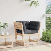 Garden Sofa Armrest with Cushions Solid Wood Pine