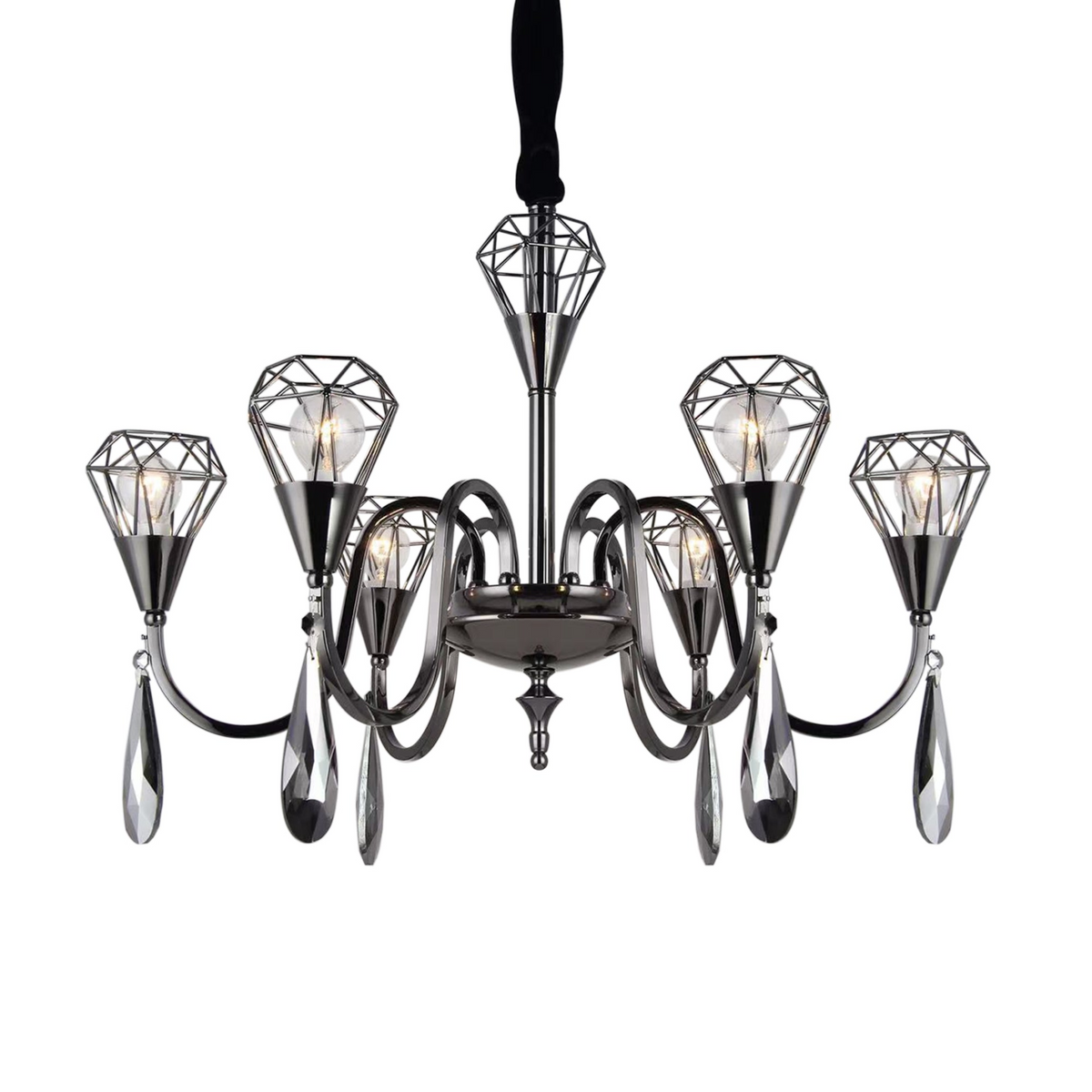 Chandelier Raindrop 6 Lamp Ceiling Light | Vintage Hanging Pendant Lamp