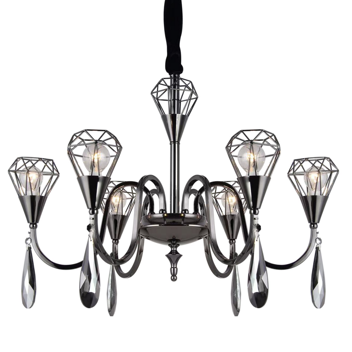 Chandelier Raindrop 6 Lamp Ceiling Light | Vintage Hanging Pendant Lamp