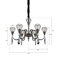 Chandelier Raindrop 6 Lamp Ceiling Light | Vintage Hanging Pendant Lamp