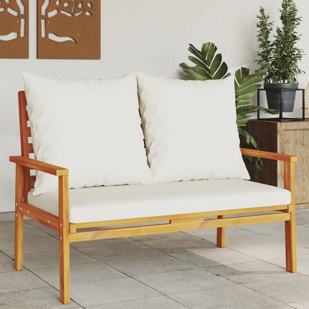 Garden Sofa Bench 120 cm with Cushion | Solid Wood Acacia - Comfortable Outdoor Seating