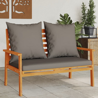 Garden Sofa Bench 120 cm with Cushion | Solid Wood Acacia