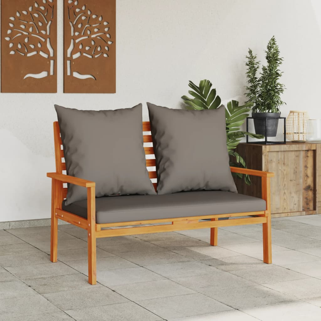 Garden Sofa Bench 120 cm with Cushion | Solid Wood Acacia