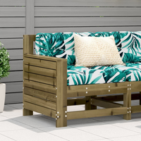 Garden Armrest Sofa with Cushion - Impregnated Wood Pine