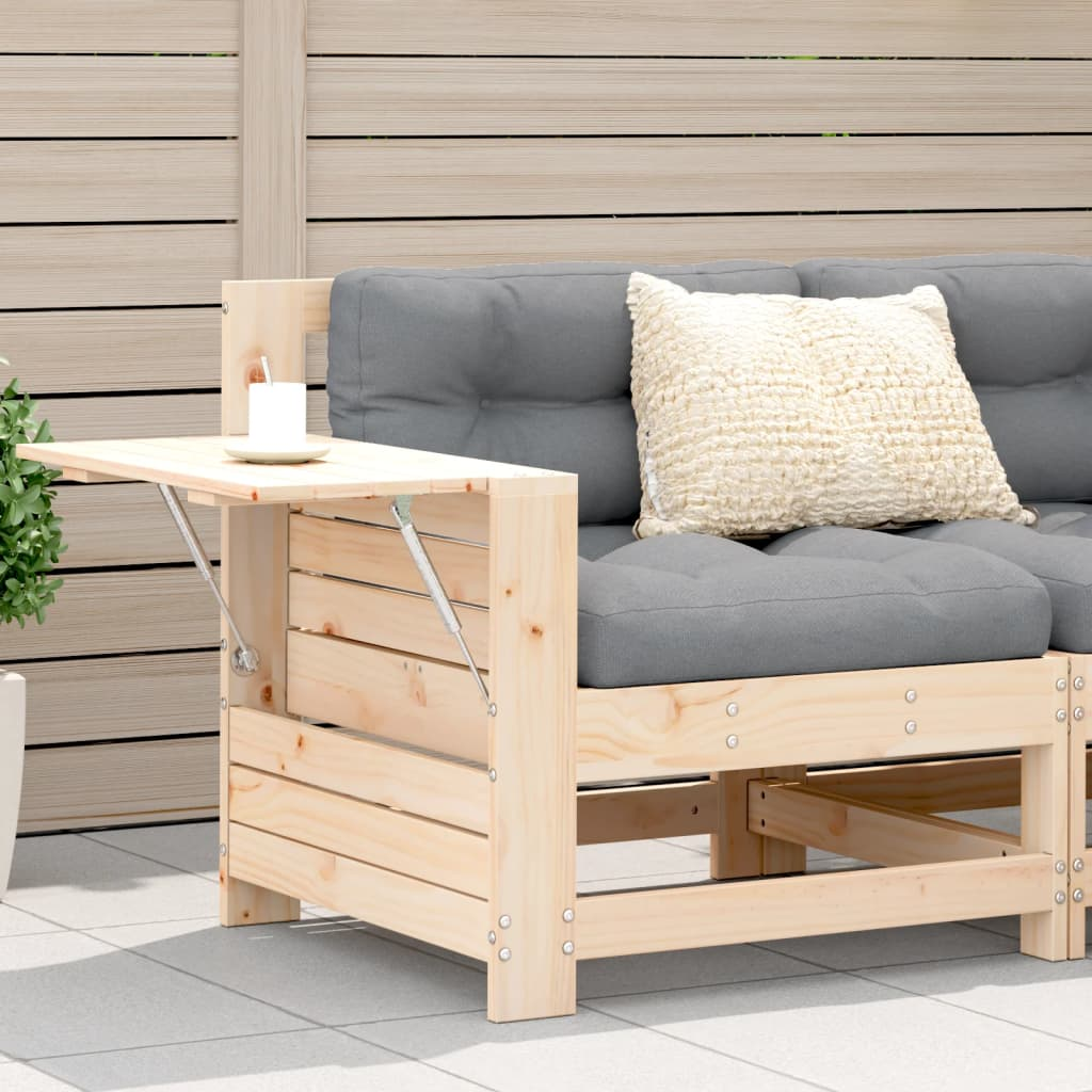 Garden Armrest Sofa with Cushion - Solid Wood Pine | Outdoor Furniture