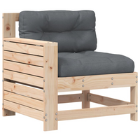 Garden Armrest Sofa with Cushion - Solid Wood Pine | Outdoor Furniture