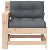 Garden Armrest Sofa with Cushion - Solid Wood Pine | Outdoor Furniture