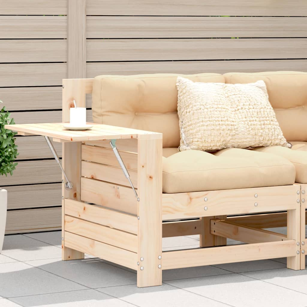 Garden Armrest Sofa with Side Table Solid Wood Pine - Outdoor Furniture for Comfortable and Stylish Lounging