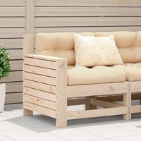 Garden Armrest Sofa with Cushion Solid Wood Pine