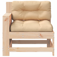 Garden Armrest Sofa with Cushion Solid Wood Pine