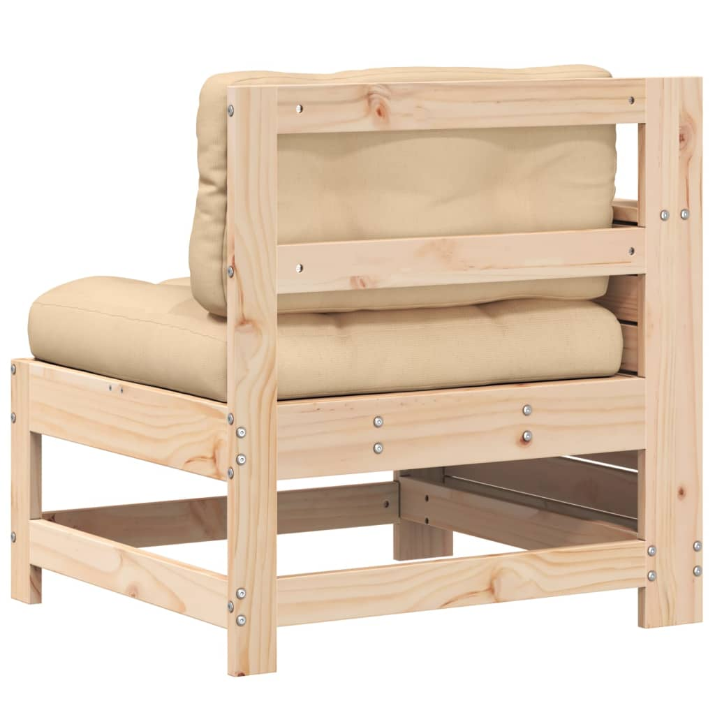 Garden Armrest Sofa with Cushion Solid Wood Pine