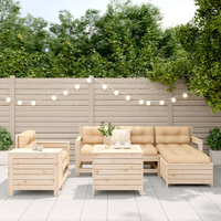 vidaXL 7 Piece Garden Sofa Set Solid Wood Pine - Durable Outdoor Furniture