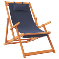 Folding Beach Chairs 2 pcs - Blue Fabric, Adjustable Reclining Positions, Foldable Design